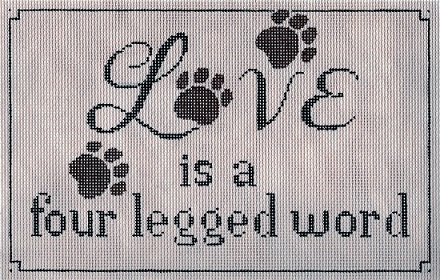 click here to view larger image of Love is a Four Legged Word (hand painted canvases)