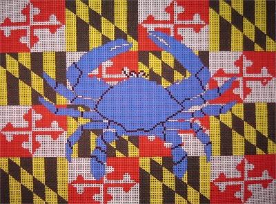 click here to view larger image of Maryland Flag Crab (hand painted canvases)
