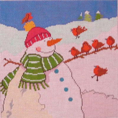 click here to view larger image of Snowman & Friends (hand painted canvases)