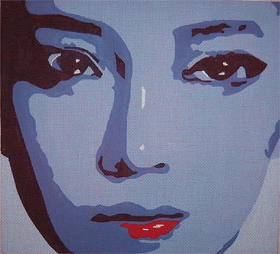 click here to view larger image of Face w/ Red Lips (hand painted canvases)