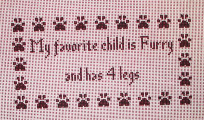 click here to view larger image of My Favorite Child is Furry & has 4 legs (hand painted canvases)