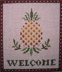 click here to view larger image of Welcome / Pineapple (hand painted canvases)