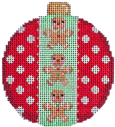 click here to view larger image of Gingerbread Boy / Dots Ball Ornament (hand painted canvases)