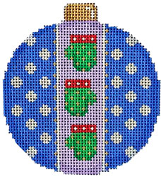 click here to view larger image of Mittens Dots Ball Ornament (hand painted canvases)