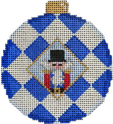 click here to view larger image of Nutcracker / Harlequin Ball Ornament (hand painted canvases)