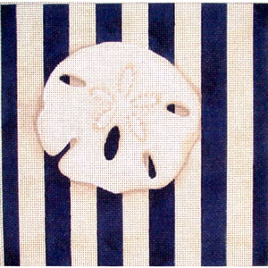 click here to view larger image of Sand Dollar Square / Stripe (hand painted canvases)