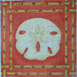 click here to view larger image of Sand Dollar Bamboo Border (hand painted canvases)