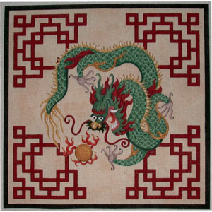 click here to view larger image of Dragon Fretwork (hand painted canvases)