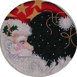 click here to view larger image of Santa / Moon Round (hand painted canvases)