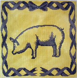click here to view larger image of Pig Toile (hand painted canvases)
