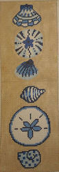 click here to view larger image of Blue Shells Eyeglass Case (hand painted canvases)