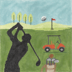 click here to view larger image of Golfer Silhouette (hand painted canvases)