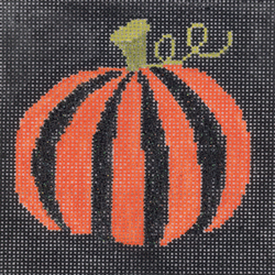 click here to view larger image of Orange & Black Striped Pumpkin (hand painted canvases)