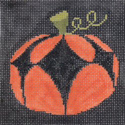 click here to view larger image of Orange & Black Harlequin Pumpkin (hand painted canvases)