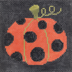 click here to view larger image of Orange & Black Polka Dot Pumpkin (hand painted canvases)