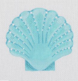 click here to view larger image of Seaside Scallop - Turquoise (hand painted canvases)