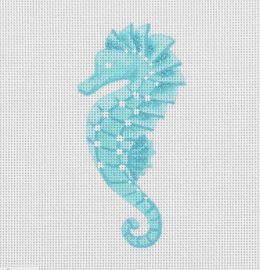 click here to view larger image of Seaside Seahorse - Turquoise (hand painted canvases)