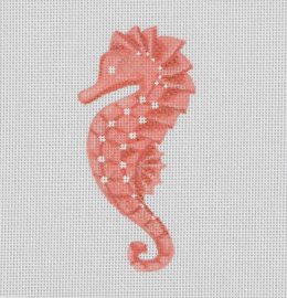 click here to view larger image of Seaside Seahorse - Coral (hand painted canvases)