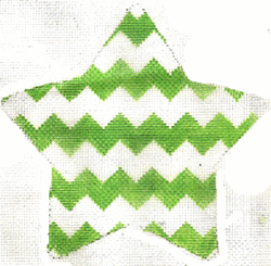 click here to view larger image of Green Chevron (hand painted canvases)