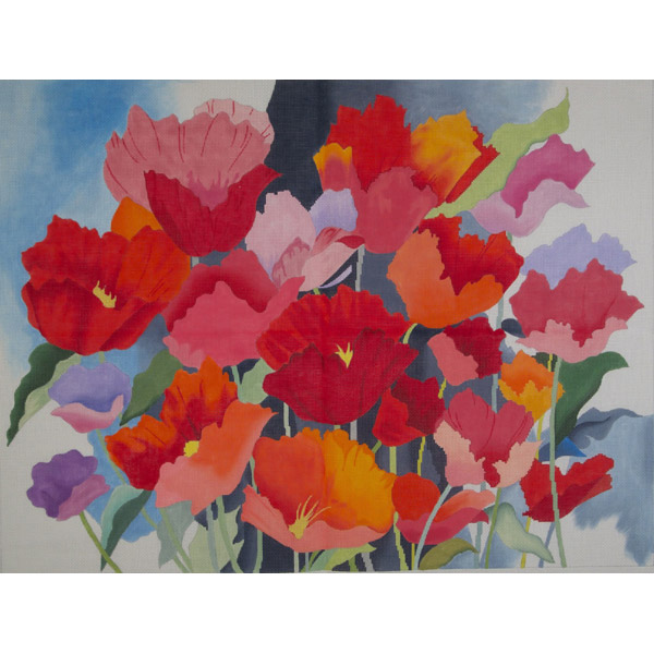 click here to view larger image of Large Watercolor Poppies (hand painted canvases)
