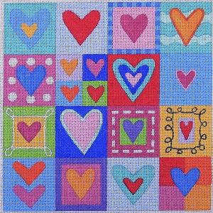 click here to view larger image of Hearts Galore (hand painted canvases)
