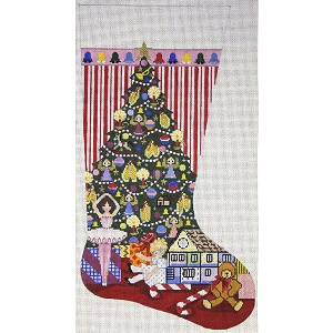 click here to view larger image of Christmas Morning Stocking (hand painted canvases)
