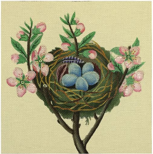click here to view larger image of Floral Bird Nest (hand painted canvases)