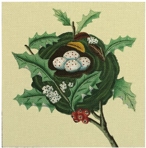 click here to view larger image of Holly Bird Nest (hand painted canvases)
