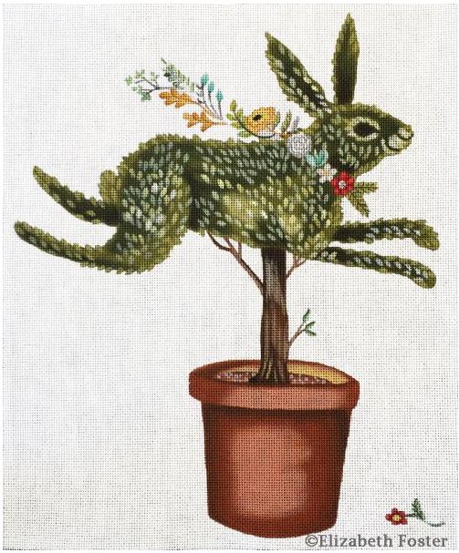 click here to view larger image of Rabbit Topiary (hand painted canvases)