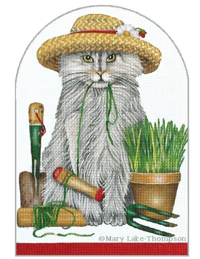 click here to view larger image of Garden Kitty (hand painted canvases)