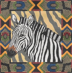 click here to view larger image of Zebra / Tribal Border (hand painted canvases)