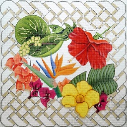 click here to view larger image of Floral Lattice Border 3 (hand painted canvases)