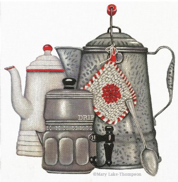 click here to view larger image of Coffee Pots (hand painted canvases)