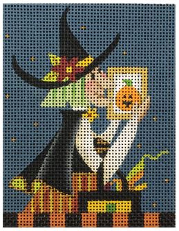 click here to view larger image of Pumpkin Witch (hand painted canvases)