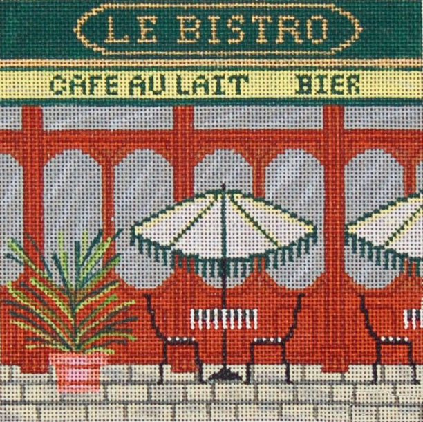 click here to view larger image of French Scenes - Bistro (hand painted canvases)