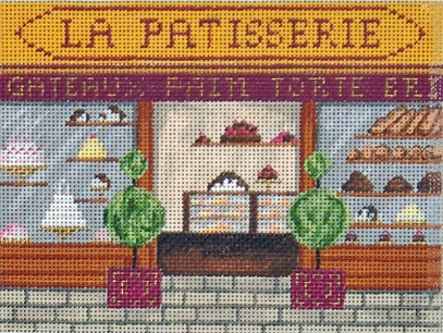 click here to view larger image of French Scenes - La Patisserie (hand painted canvases)