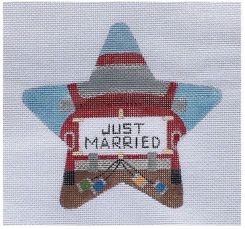 click here to view larger image of Just Married Star (hand painted canvases)