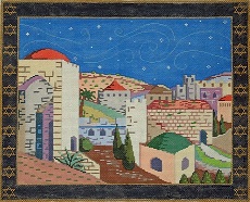 click here to view larger image of Jerusalem Tallis (hand painted canvases)