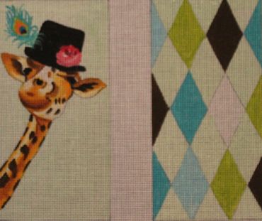 click here to view larger image of Giraffe with Black Hat (hand painted canvases)