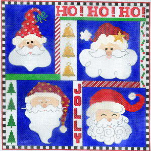 click here to view larger image of Four Square Santas (hand painted canvases)