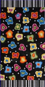click here to view larger image of Dotty Floral with Black Background (hand painted canvases)
