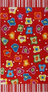 click here to view larger image of Dotty Floral with Red Background (hand painted canvases)