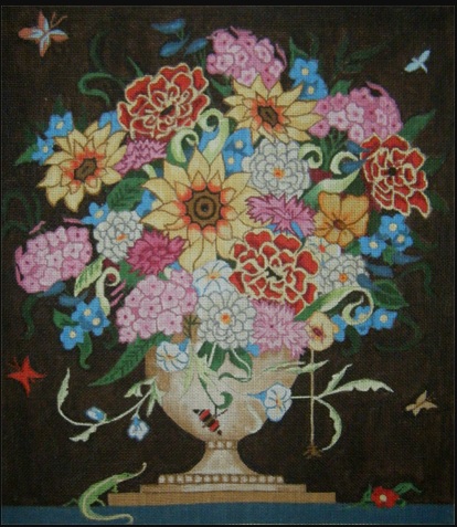 click here to view larger image of Victorian Floral - Dark (hand painted canvases)