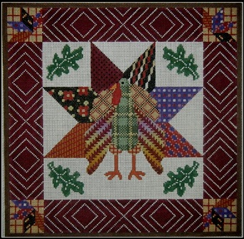 click here to view larger image of Gobbler Quilt (hand painted canvases)