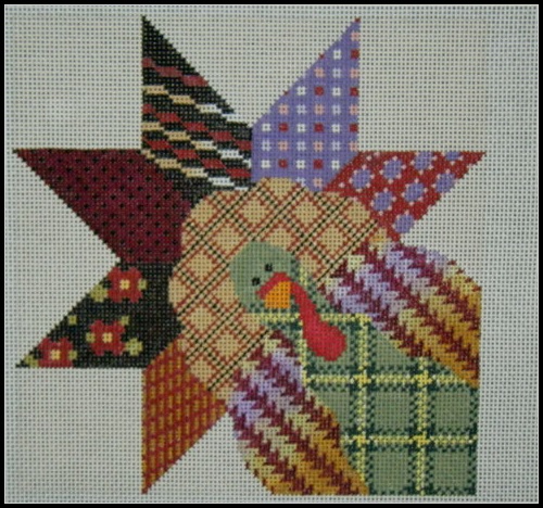 click here to view larger image of Little Gobbler Quilt Block (hand painted canvases)