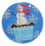 click here to view larger image of Christmas Cupcake Snowman (hand painted canvases)