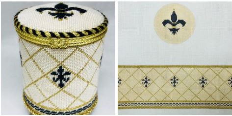click here to view larger image of Fleur de Lis Box (hand painted canvases)