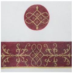 click here to view larger image of Burgundy and Gold Box (hand painted canvases)