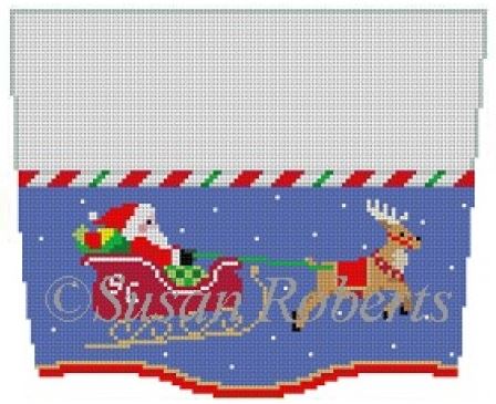 click here to view larger image of Sleighride Stocking Topper (hand painted canvases)