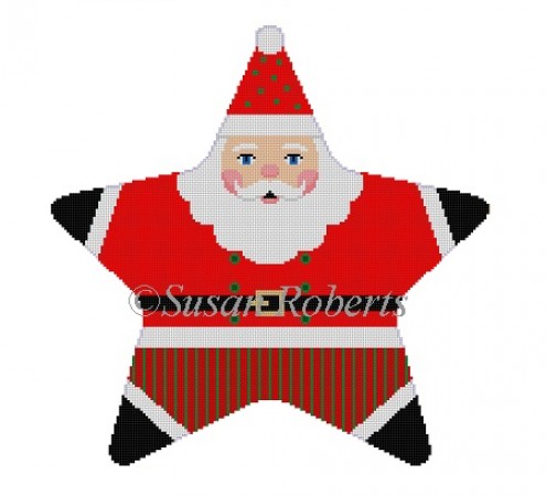 click here to view larger image of Red Star Santa Tree Topper (hand painted canvases)